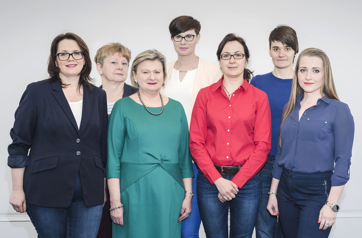 Od lewej: Anna Bombińska, prof. Małgorzata Węsierska, prof. Elżbieta Szeląg, Magdalena Baszuk, Aneta Szymaszek, Katarzyna Jabłońska, Anna Dacewicz.	
